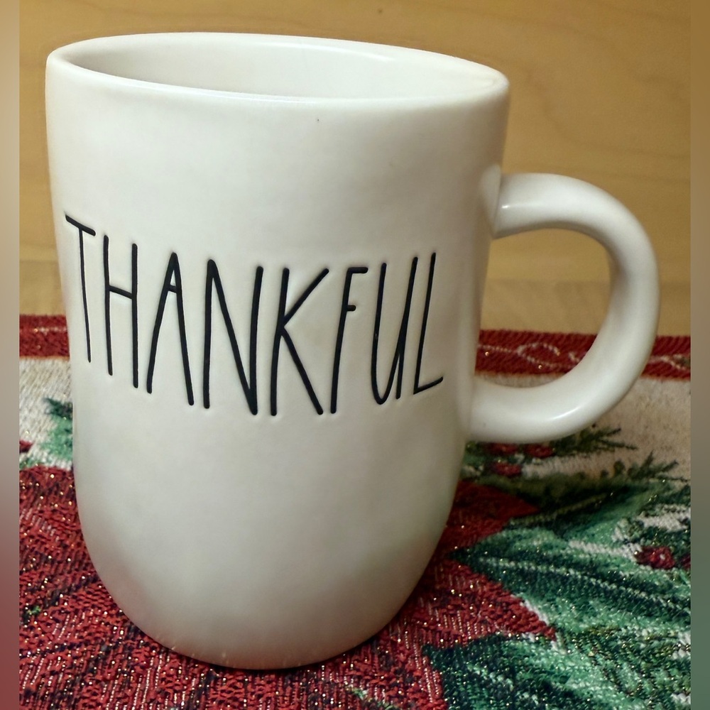 Rae Dunn Thankful White Mug